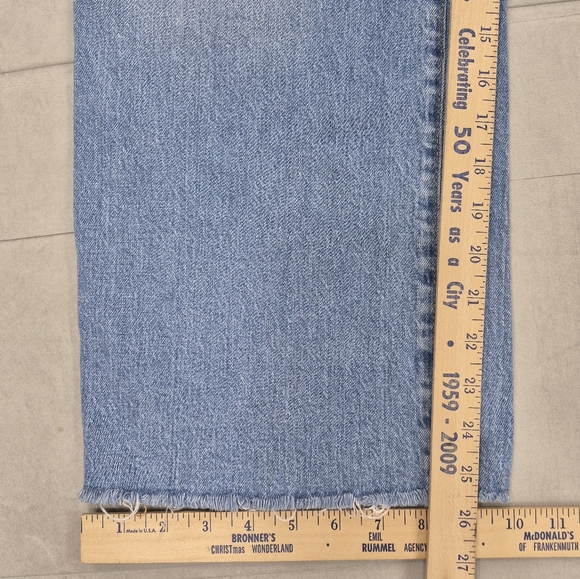 J Crew jeans women's 29 Wide Leg Crop raw hem stretch high rise - Picture 7 of 12